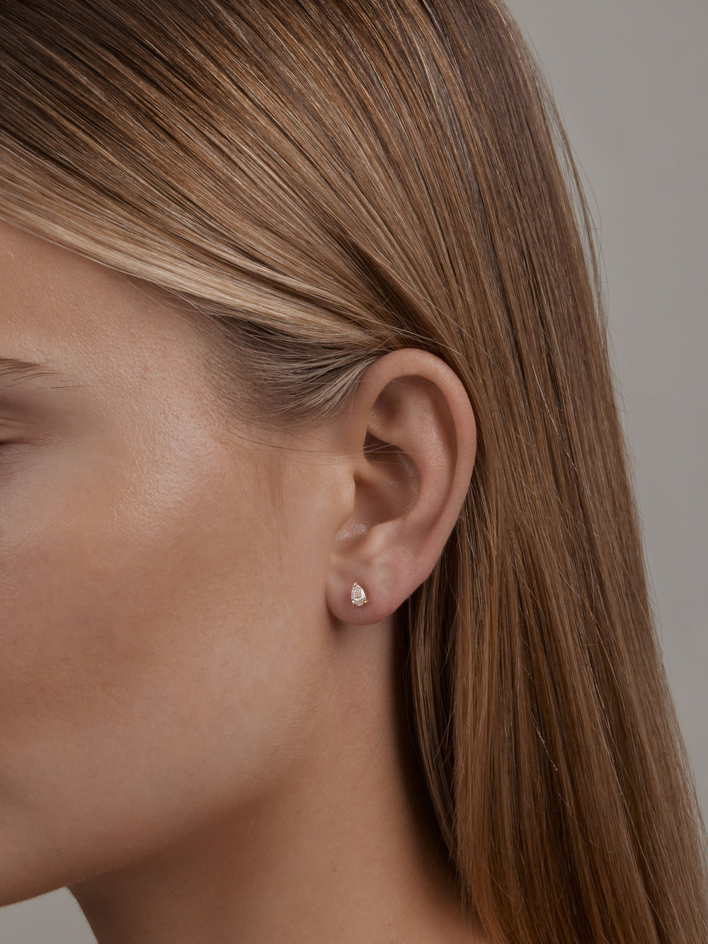 Pear Diamond Studs - View
