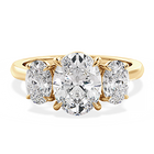 3.71cttw Bezel Oval Trilogy Ring