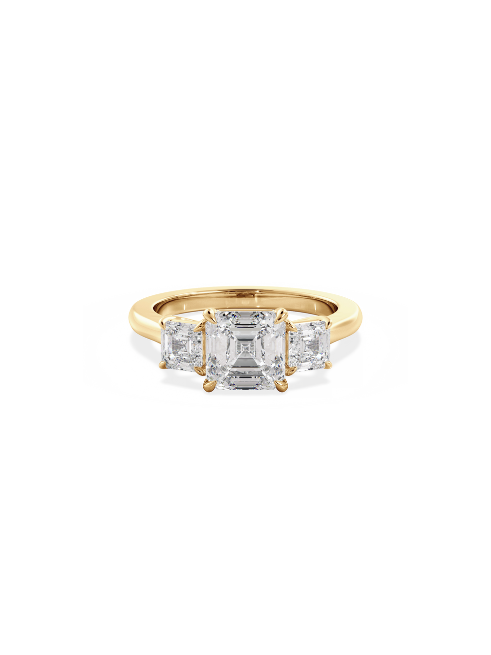 Asscher Trilogy Ring - View