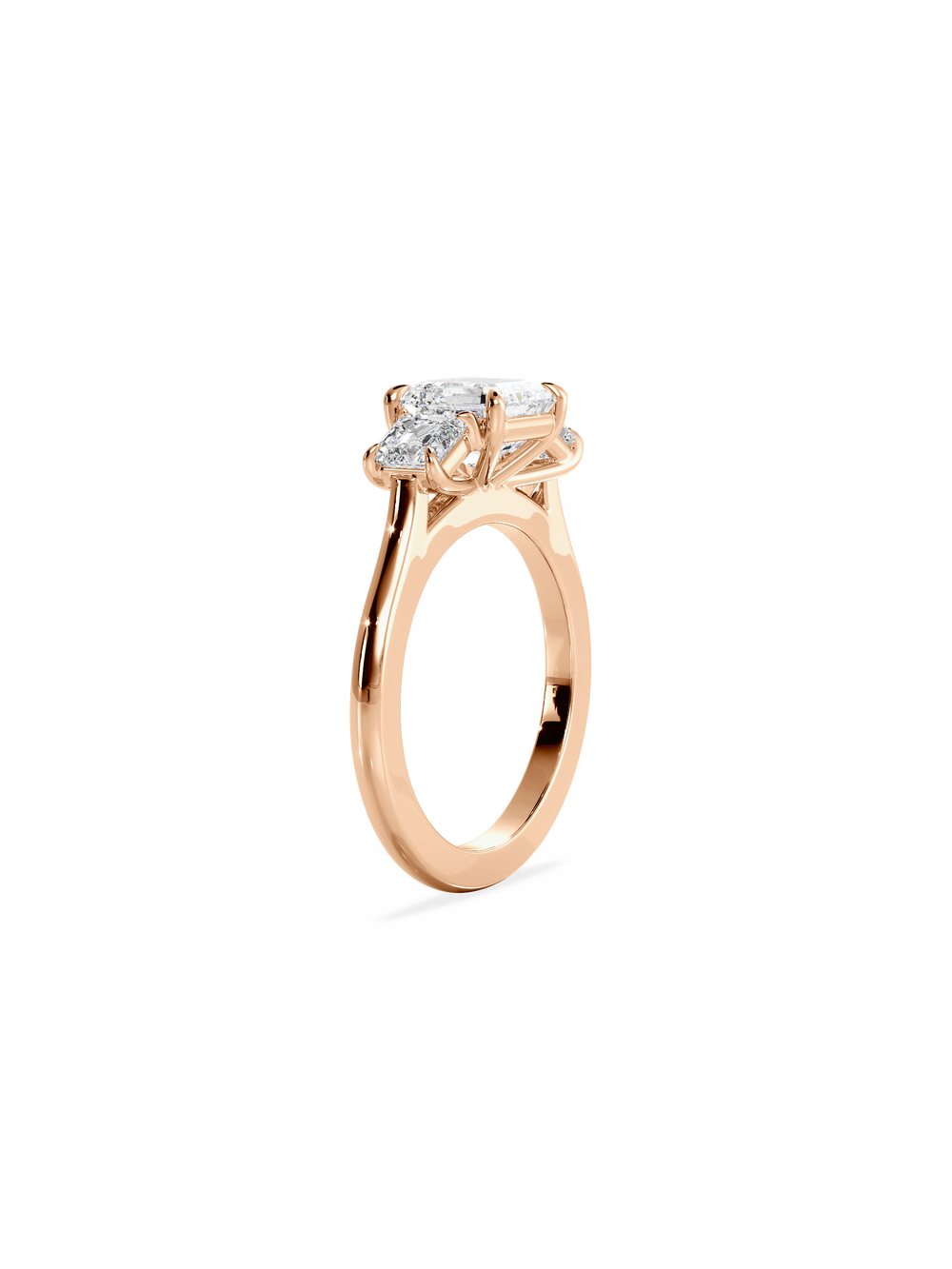 Asscher Trilogy Ring - View