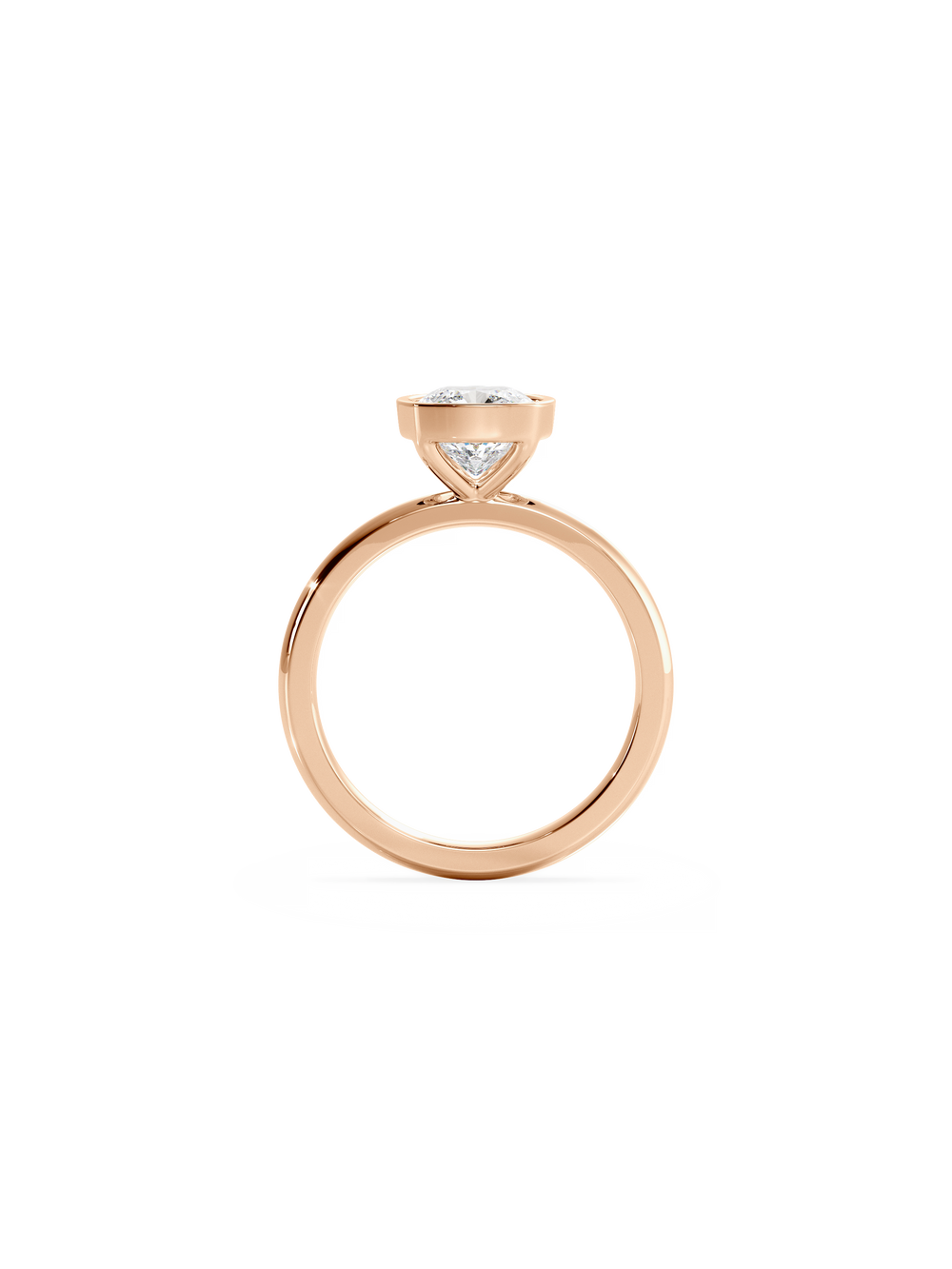 Cushion Signature Bezel Solitaire Ring - View