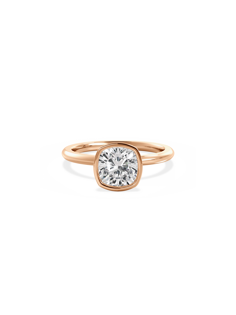 Cushion Signature Bezel Solitaire Ring - View