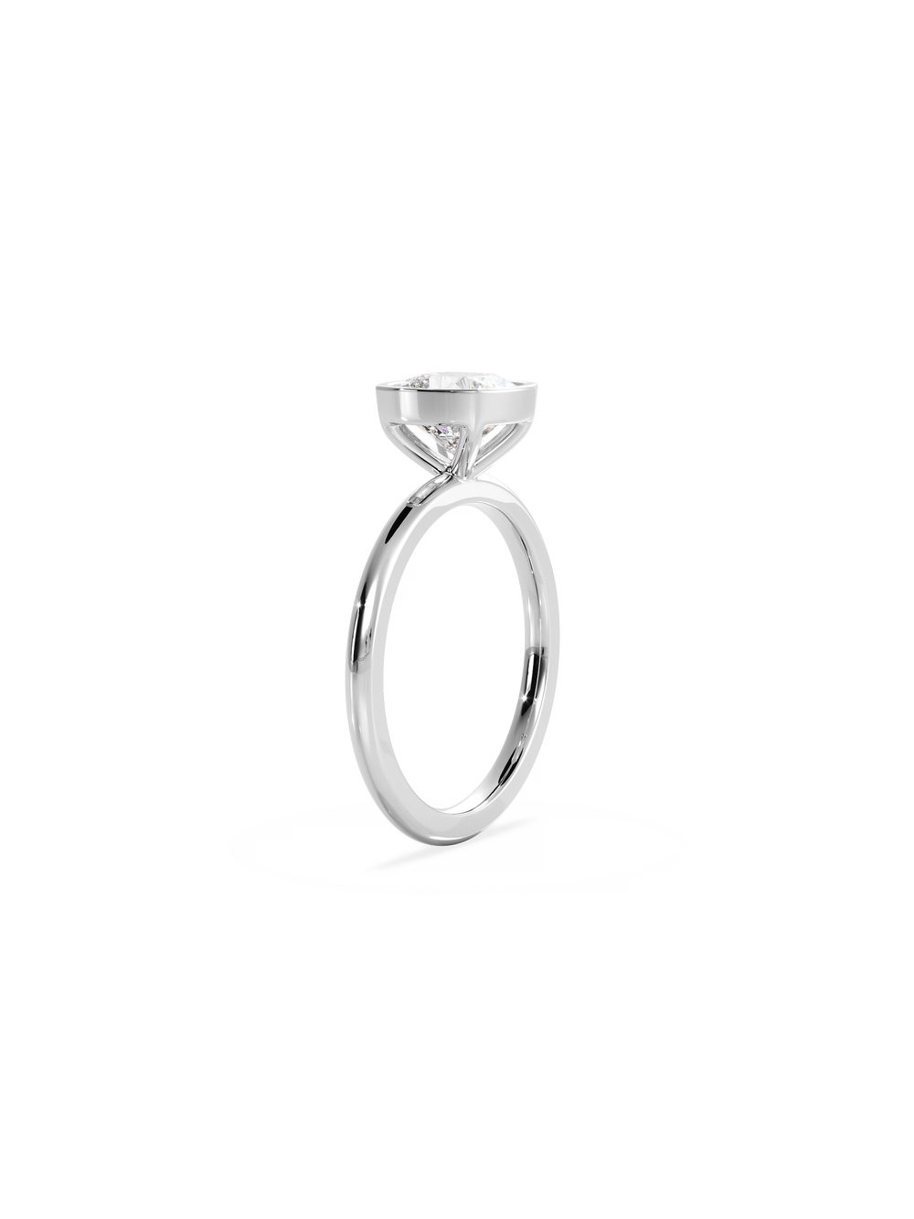 Cushion Signature Bezel Solitaire Ring - View