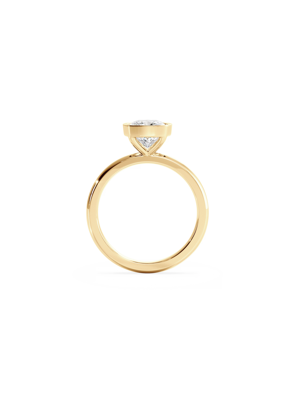 Cushion Signature Bezel Solitaire Ring - View