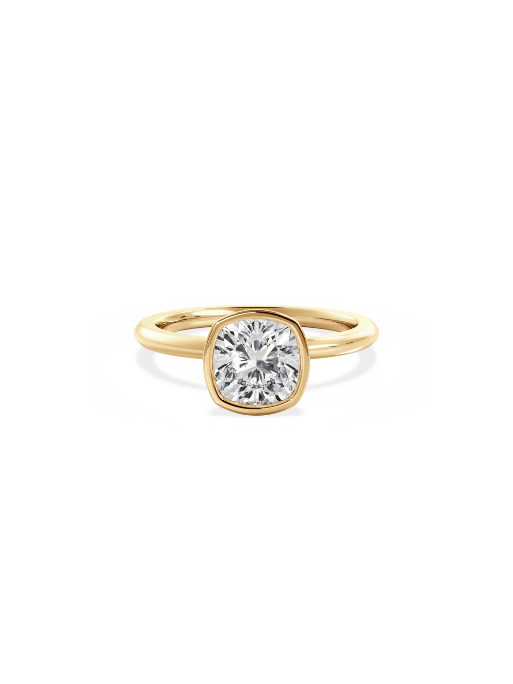 Cushion Signature Bezel Solitaire Ring - View
