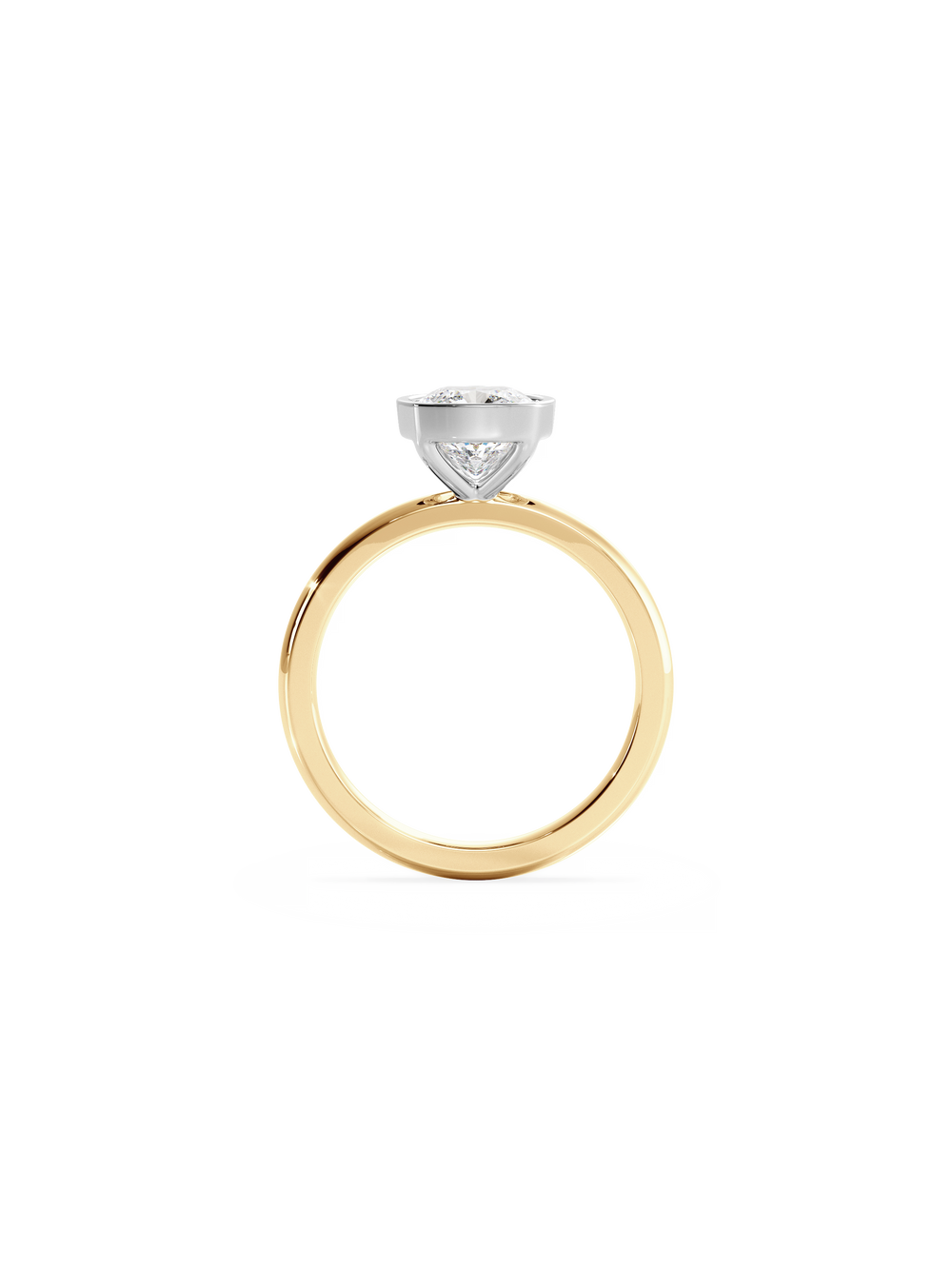 Cushion Signature Bezel Solitaire Ring - View