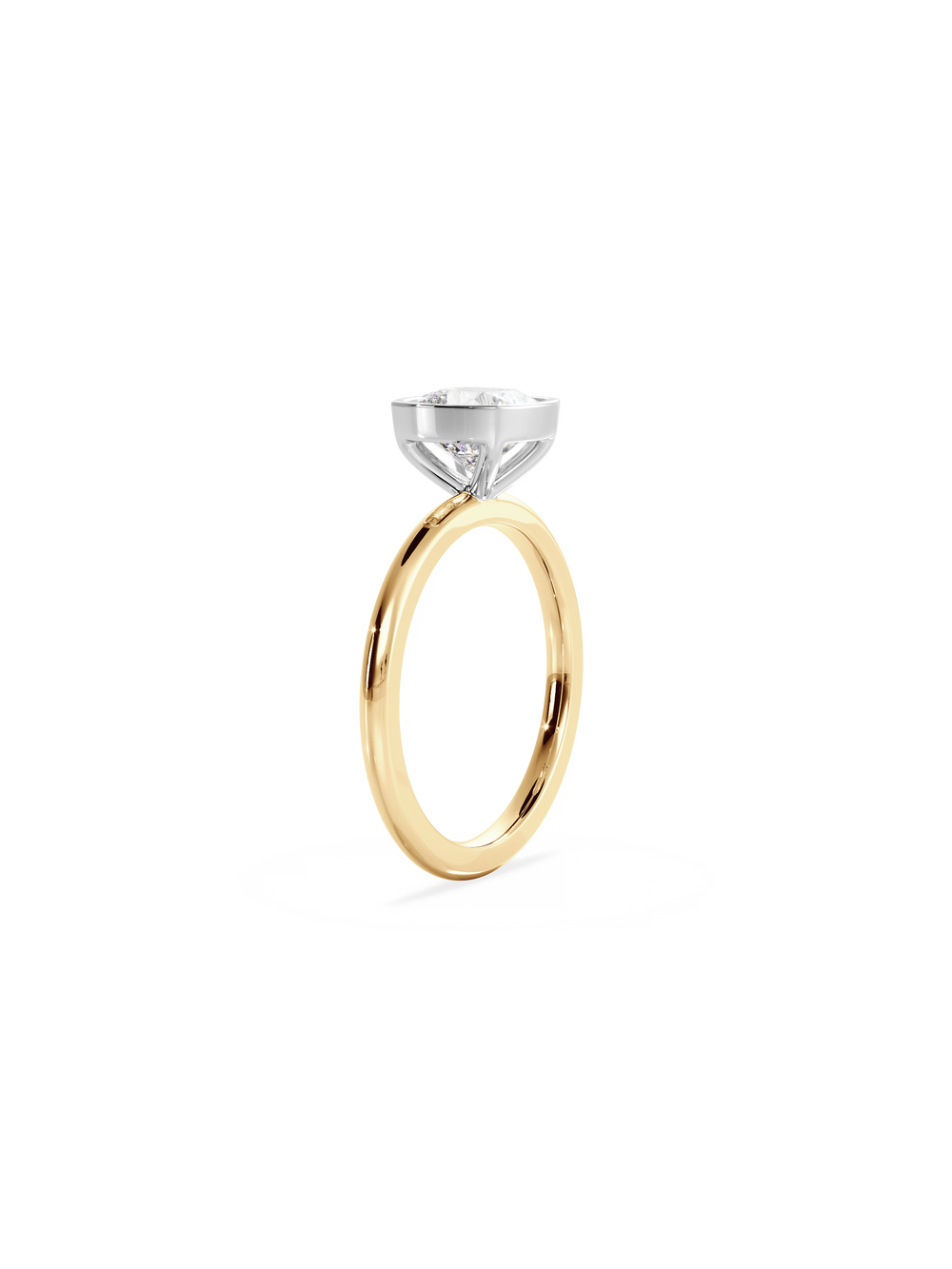 Cushion Signature Bezel Solitaire Ring - View