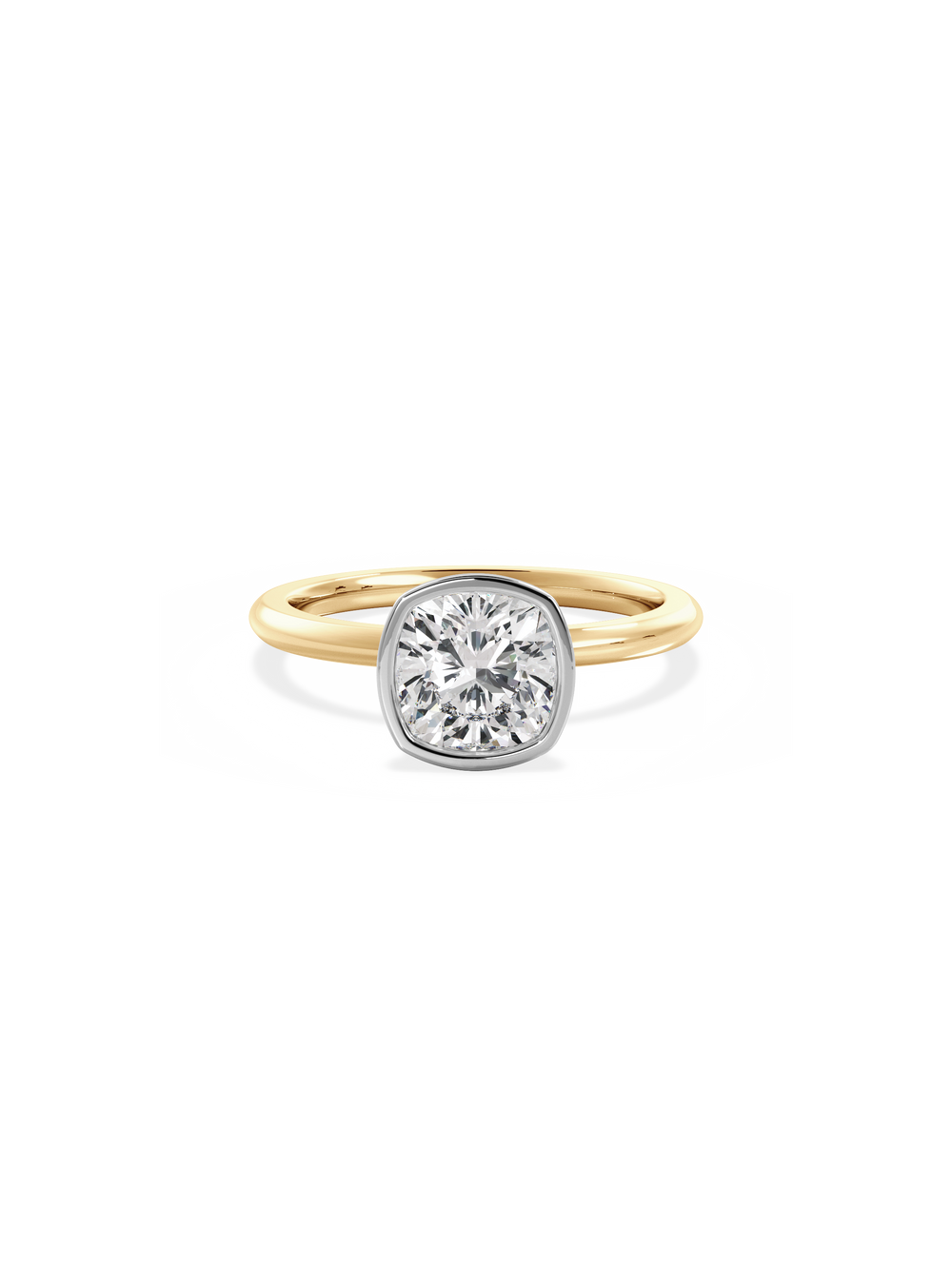 Cushion Signature Bezel Solitaire Ring - View
