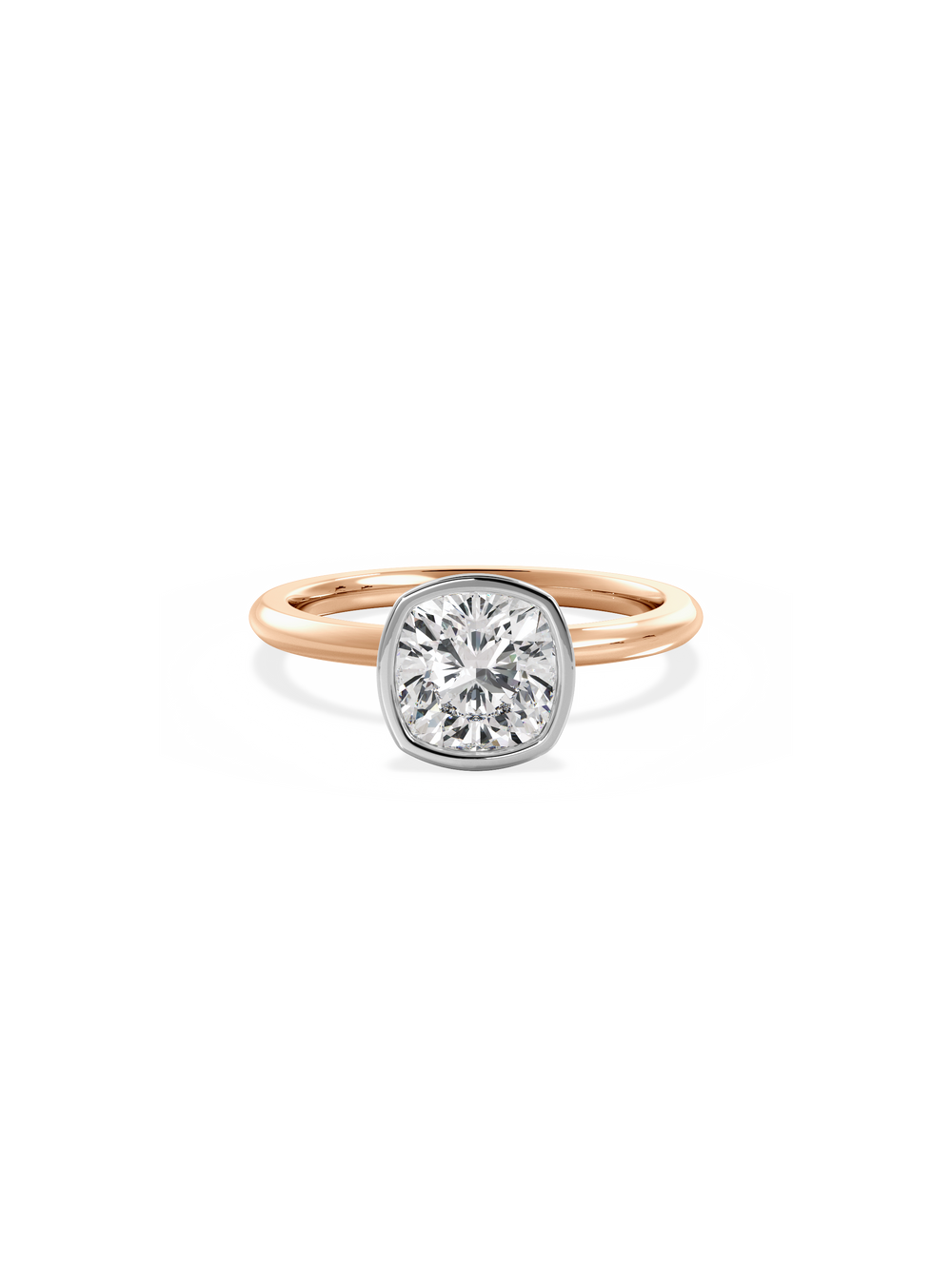 Cushion Signature Bezel Solitaire Ring - View