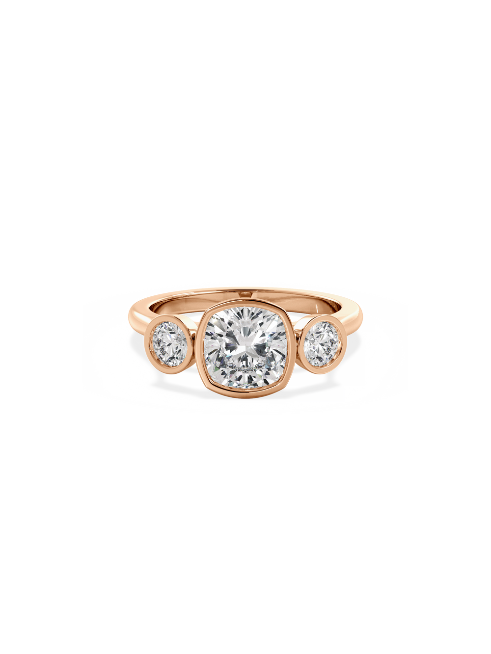 Cushion Bezel Cosmic Trio Ring - View