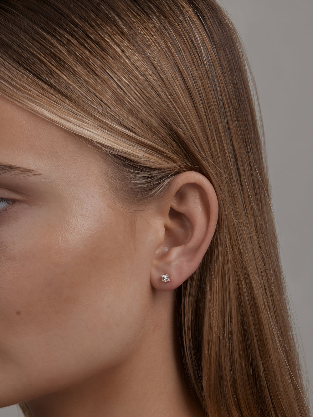 Asscher Diamond Studs - View