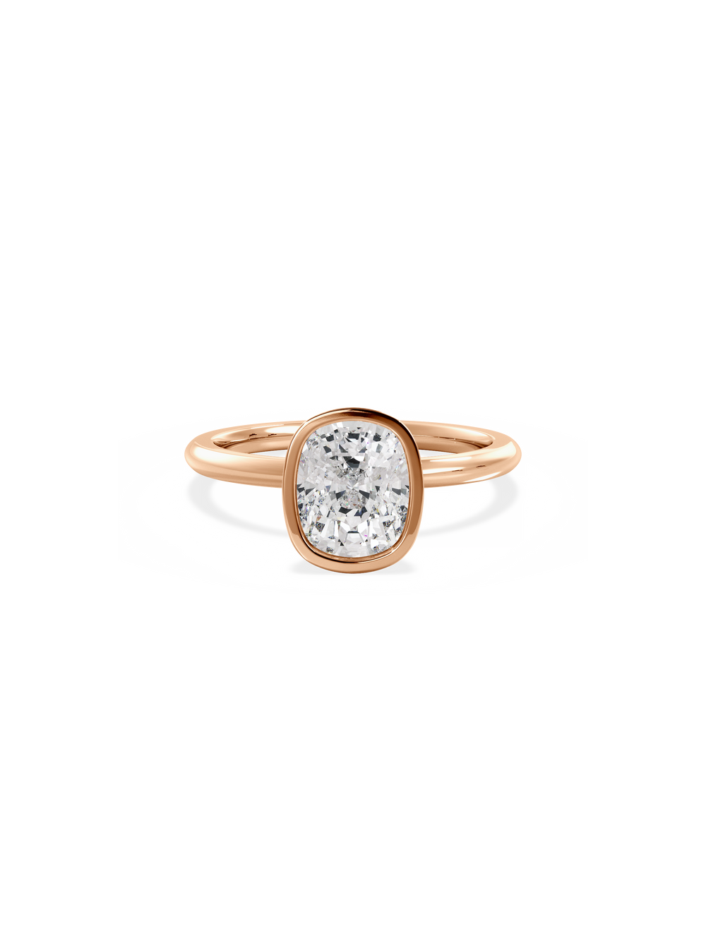 Elongated Cushion Signature Bezel Solitaire Ring - View