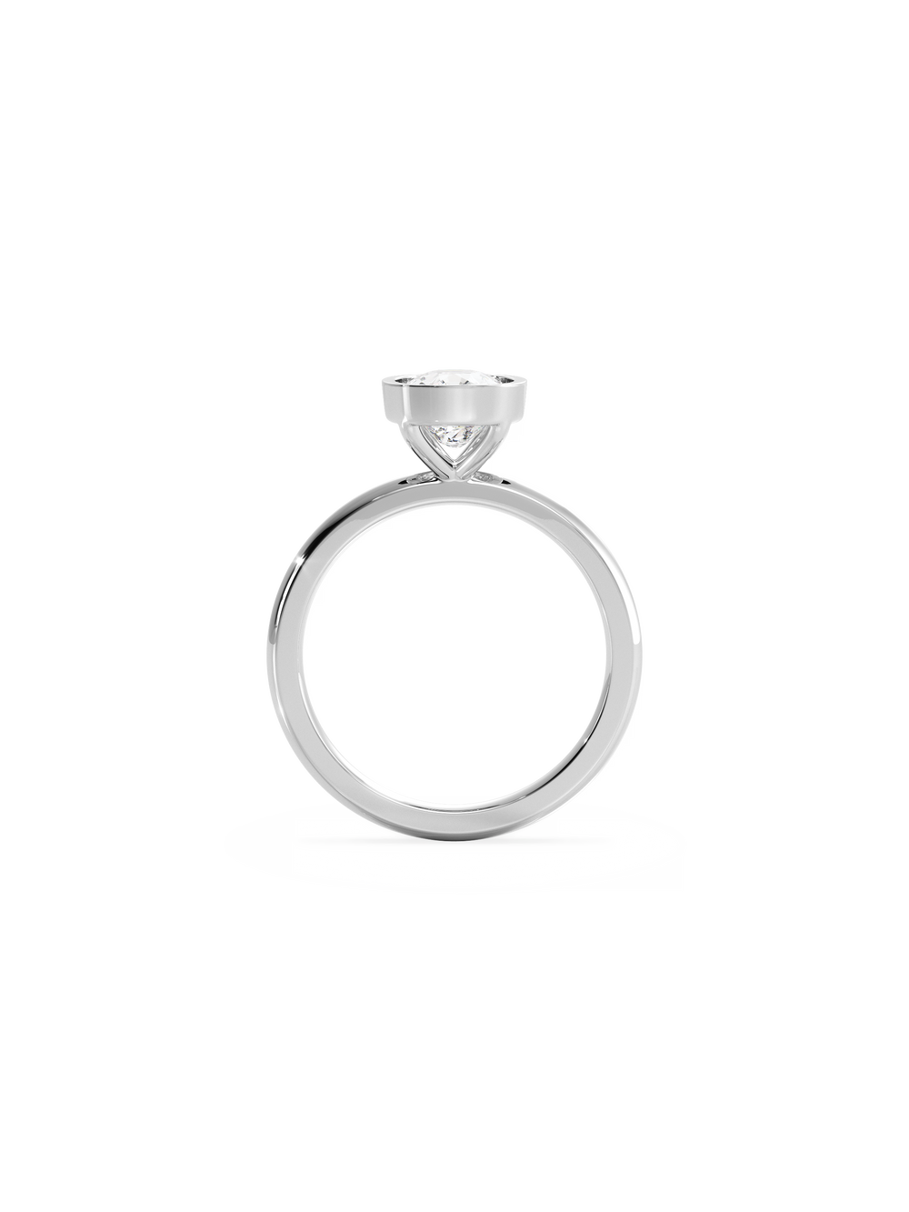 Elongated Cushion Signature Bezel Solitaire Ring - View