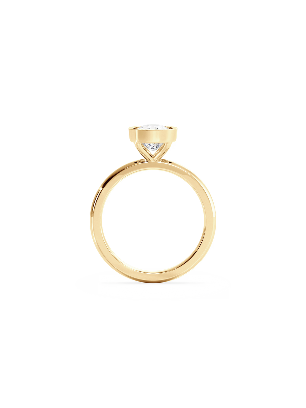 Elongated Cushion Signature Bezel Solitaire Ring - View