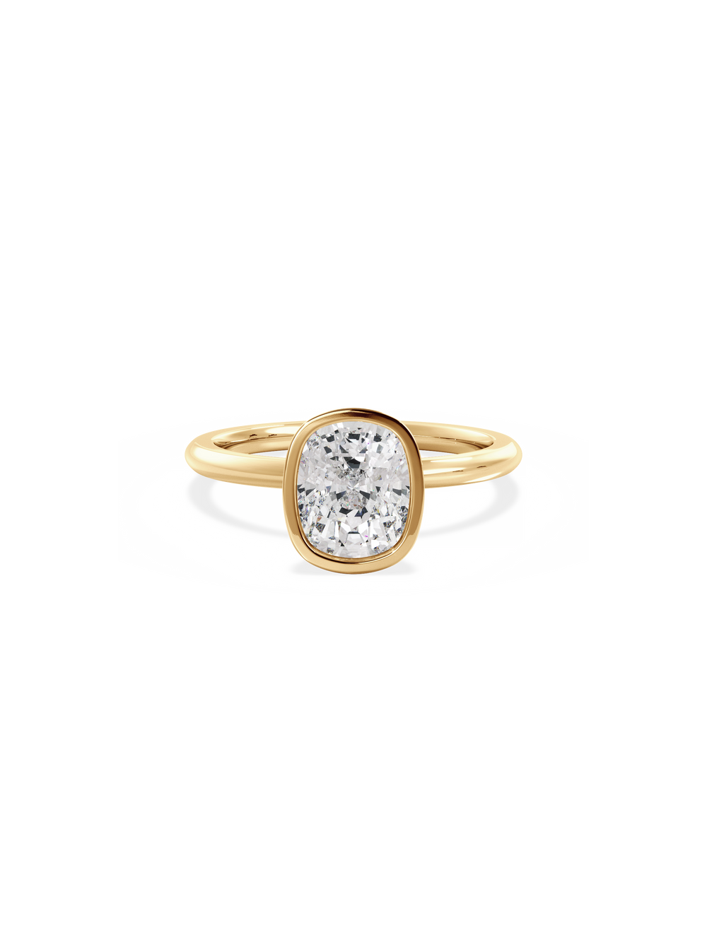 Elongated Cushion Signature Bezel Solitaire Ring - View