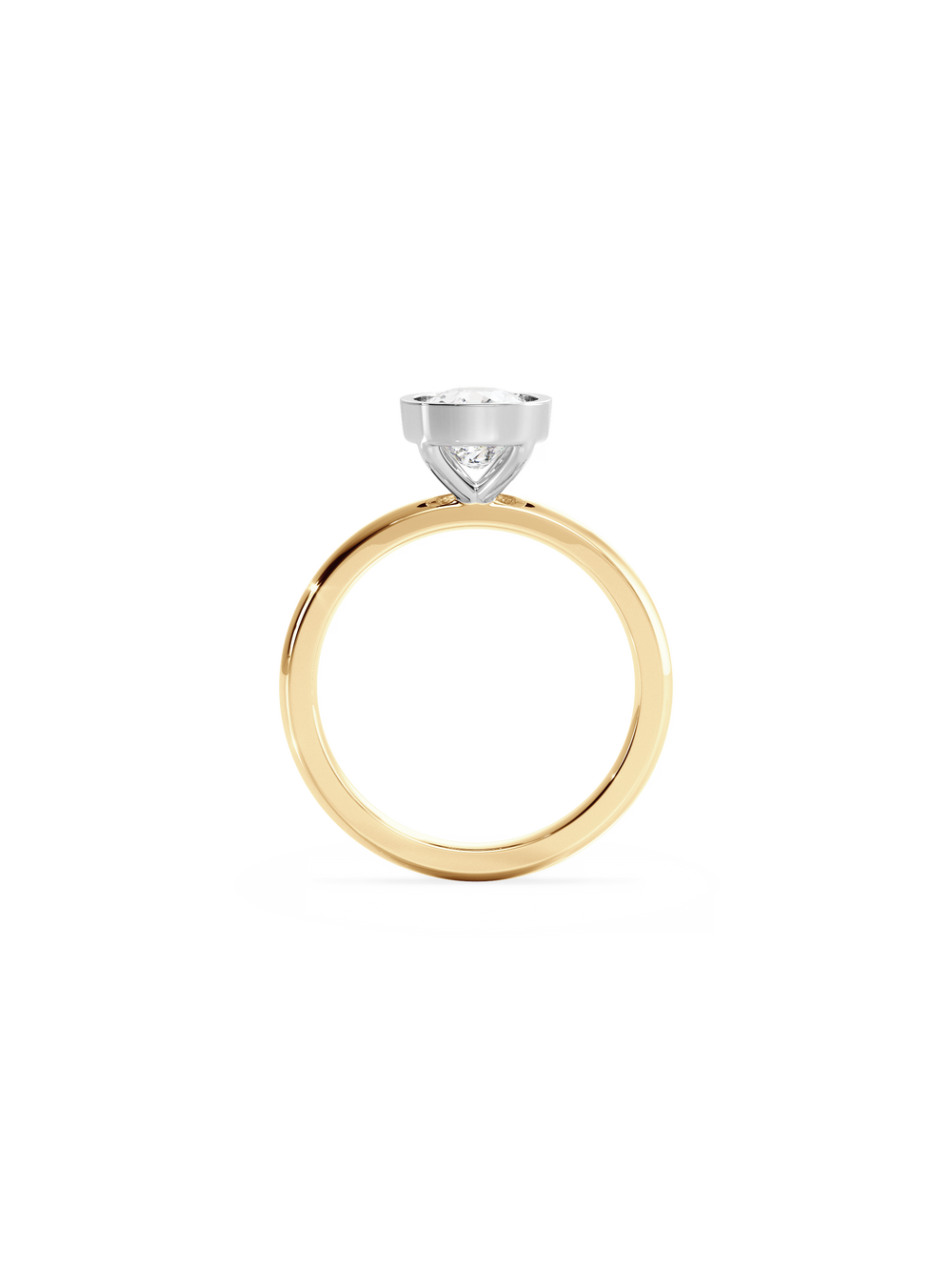 Elongated Cushion Signature Bezel Solitaire Ring - View