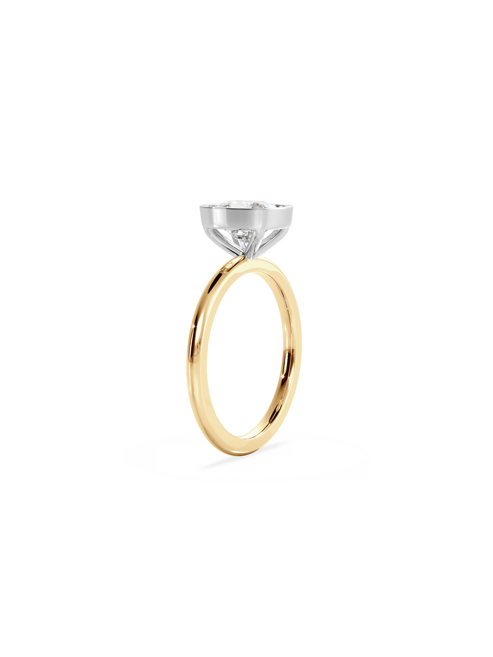 Elongated Cushion Signature Bezel Solitaire Ring - View