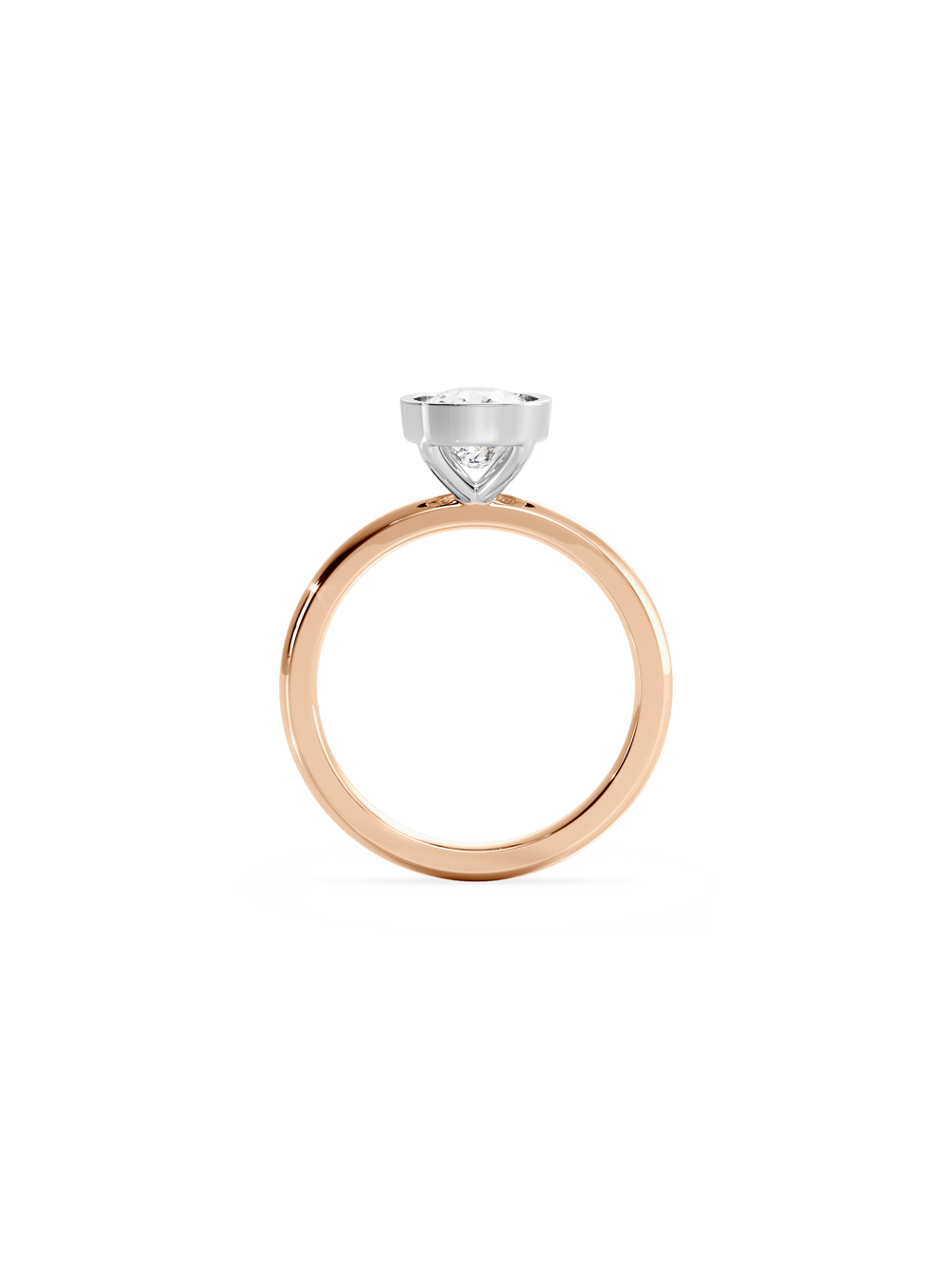Elongated Cushion Signature Bezel Solitaire Ring - View