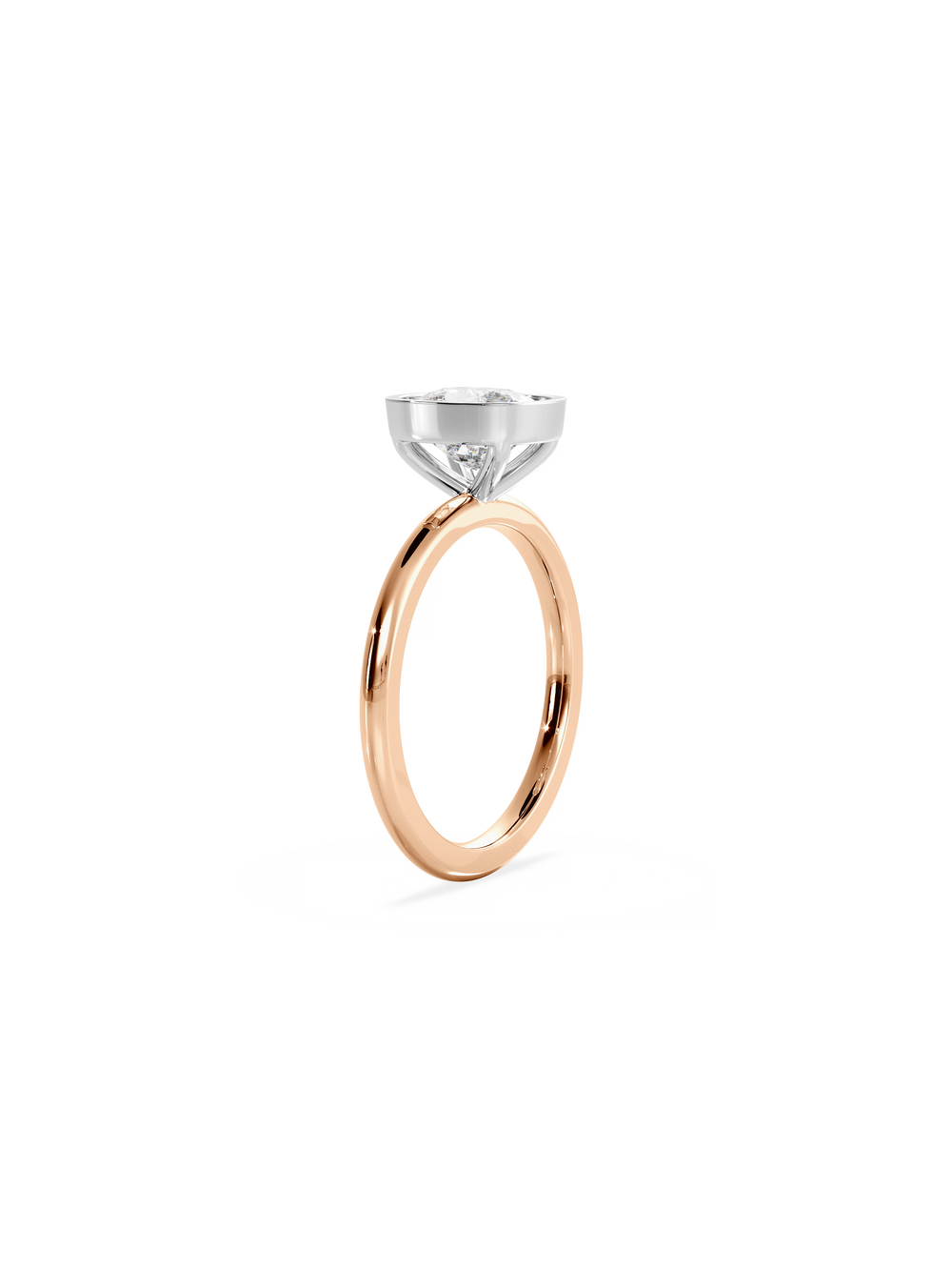 Elongated Cushion Signature Bezel Solitaire Ring - View