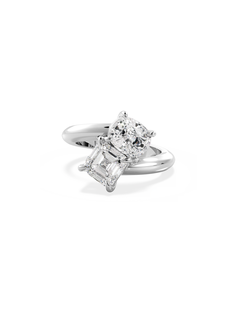 Elongated Cushion Jean Toi et Moi Ring - View