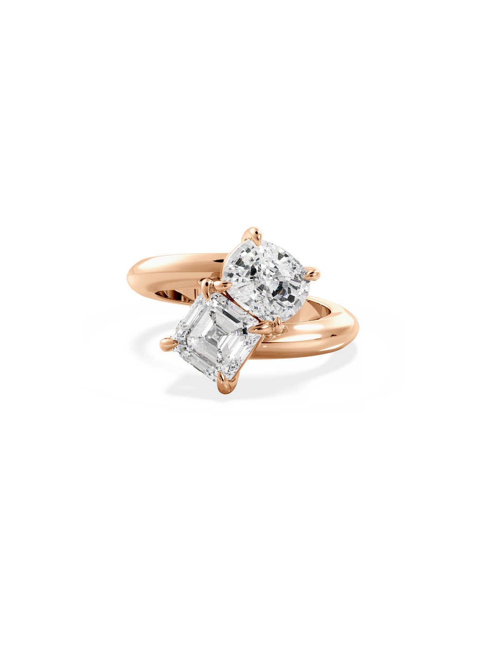 Elongated Cushion Jean Toi et Moi Ring - View