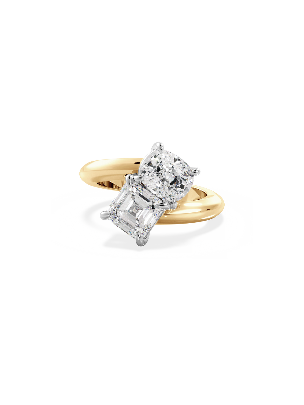 Elongated Cushion Jean Toi et Moi Ring - View