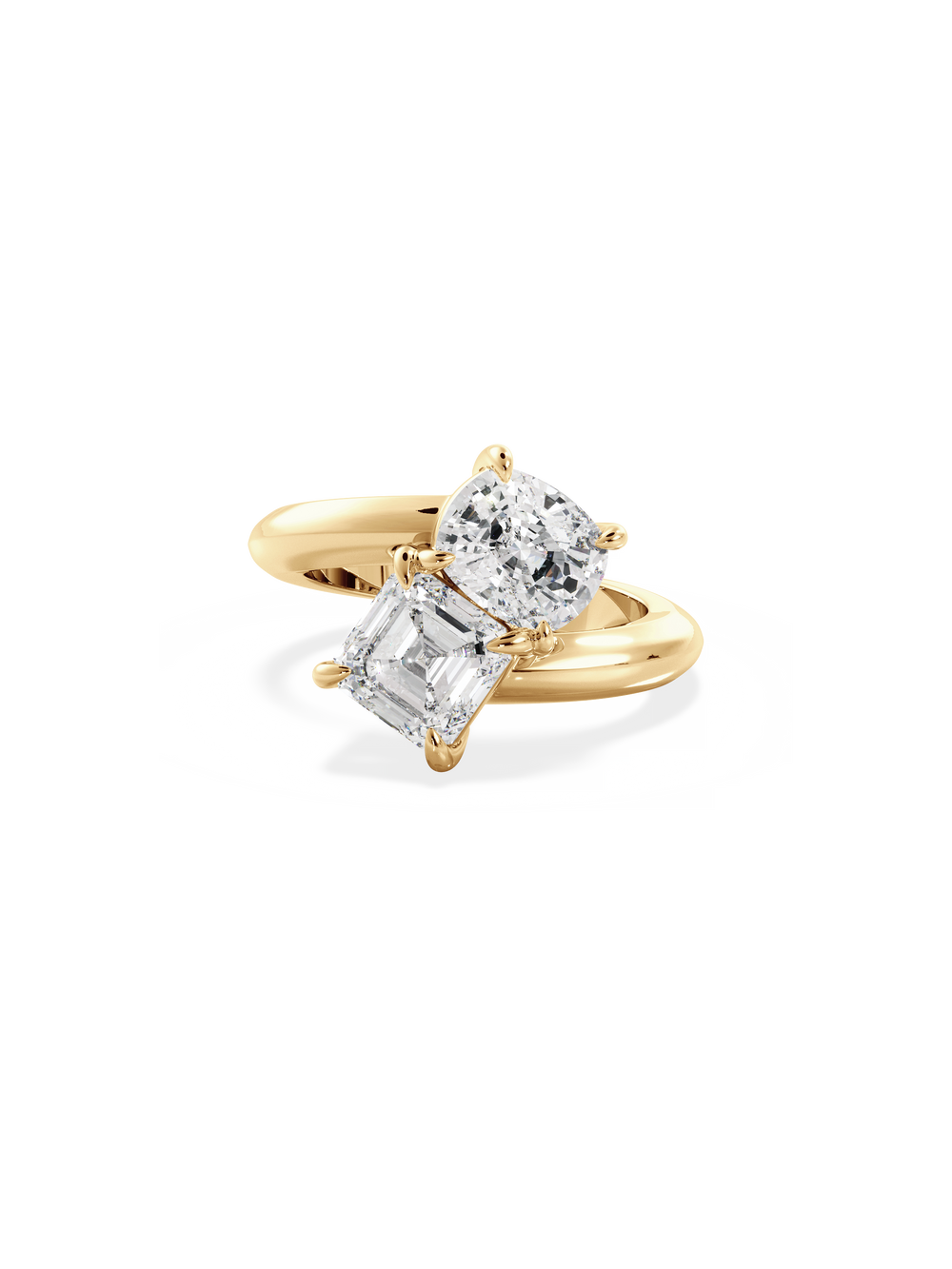 Elongated Cushion Jean Toi et Moi Ring - View