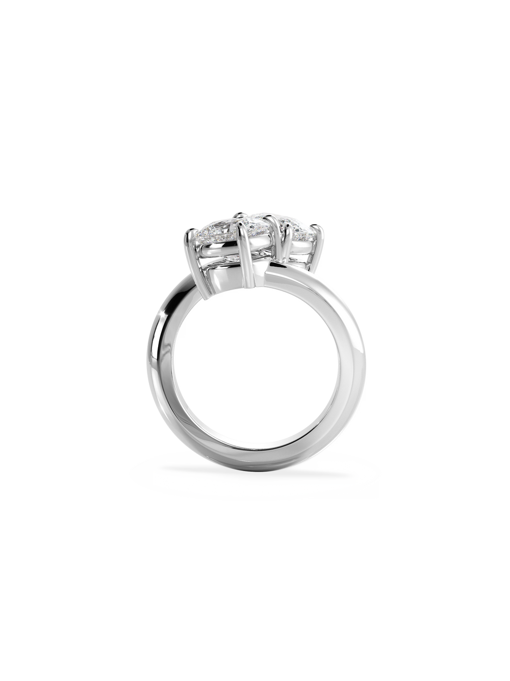 Elongated Cushion Jean Toi et Moi Ring - View