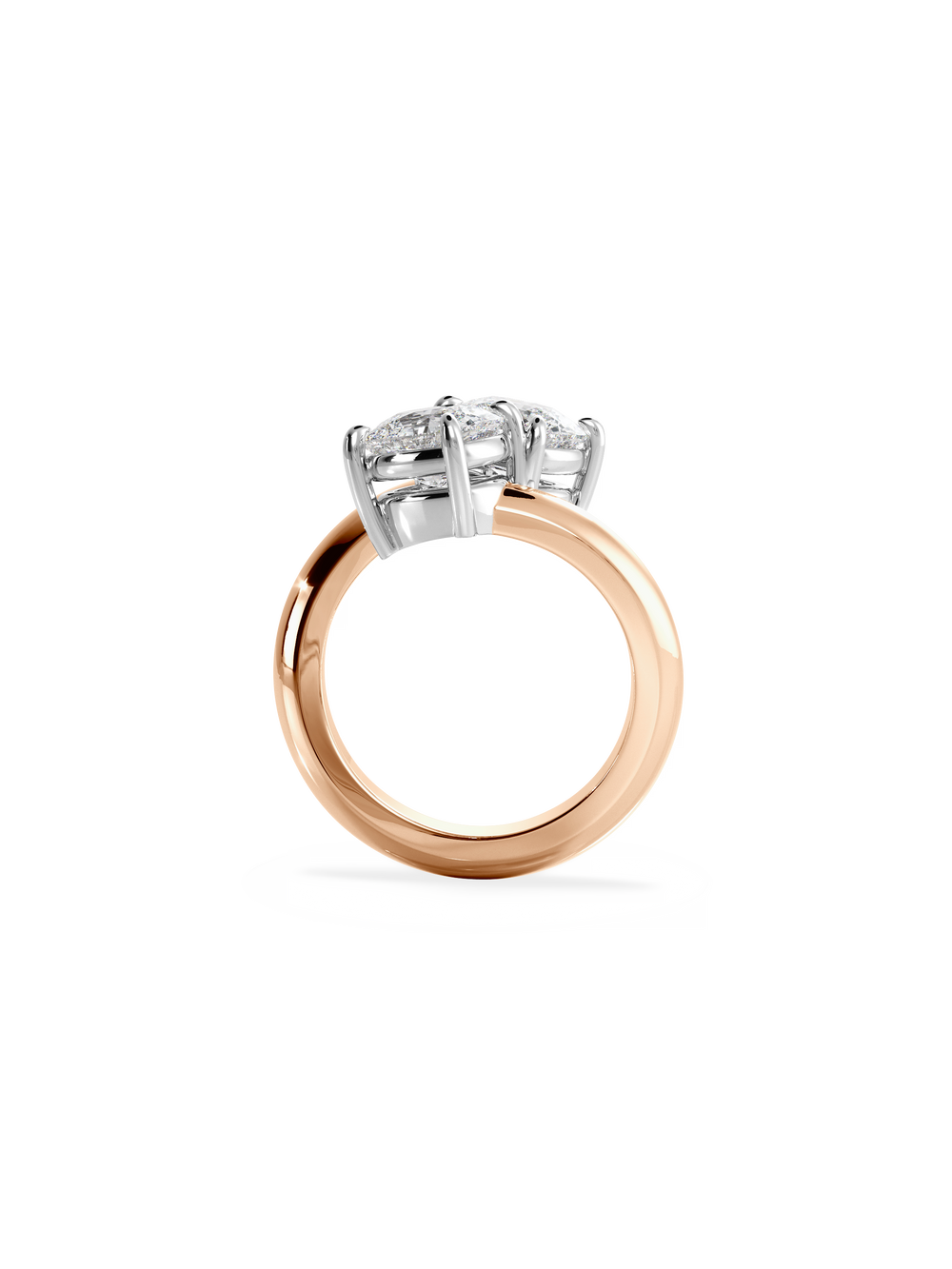 Elongated Cushion Jean Toi et Moi Ring - View