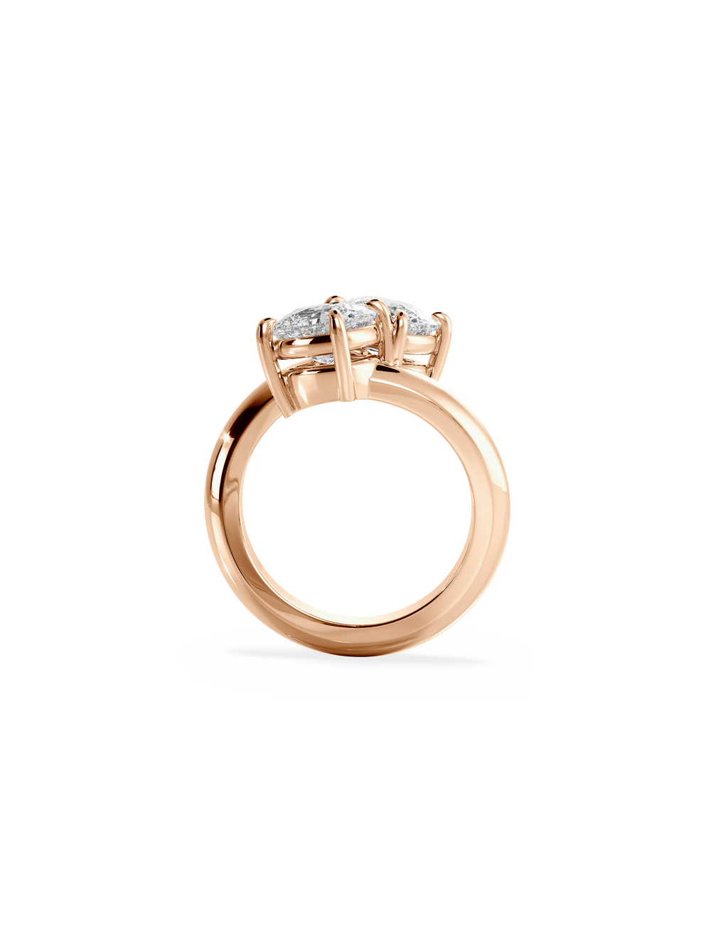 Elongated Cushion Jean Toi et Moi Ring - View