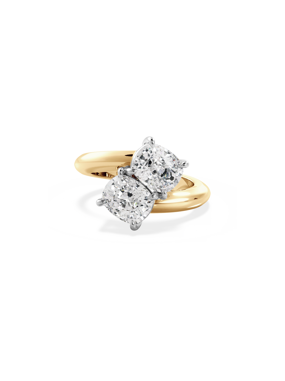 Elongated Cushion Jean Toi et Moi Ring - View