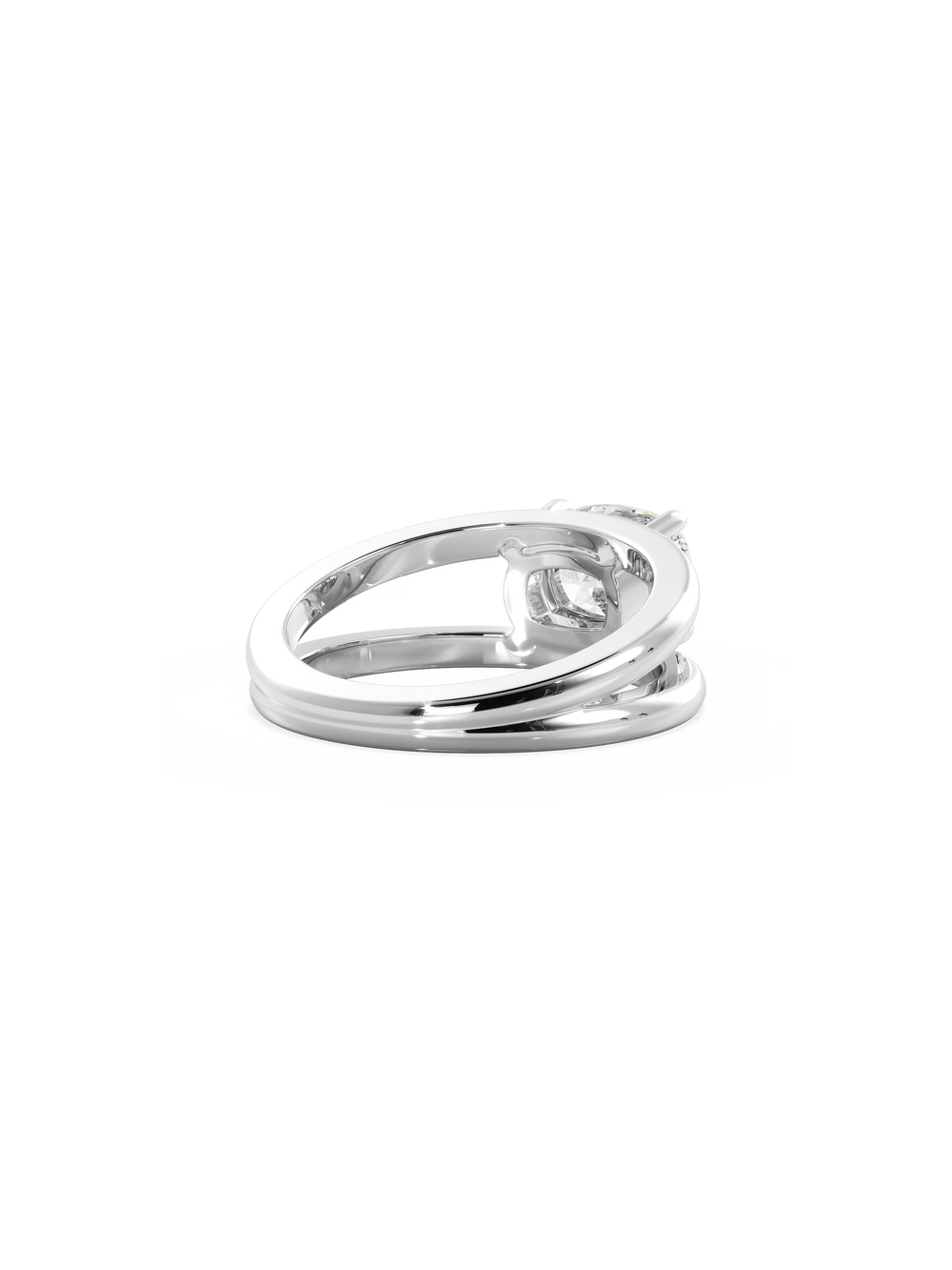 Elongated Cushion Signature Double Band Ring - View