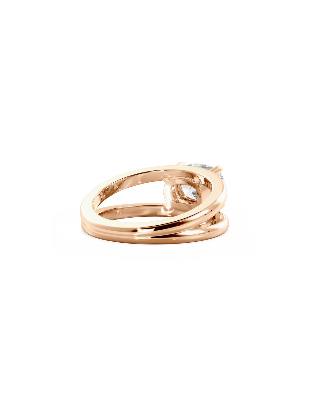 Elongated Cushion Signature Double Band Ring - View