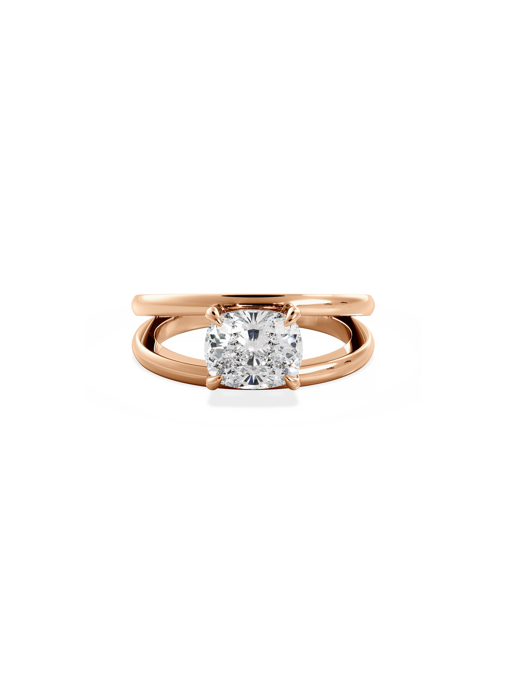 Elongated Cushion Signature Double Band Ring - View