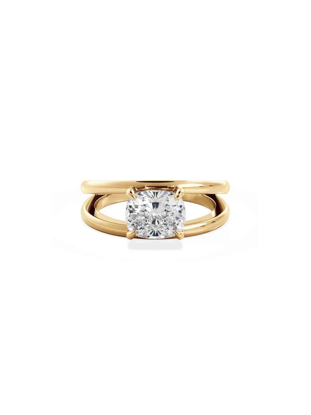 Elongated Cushion Signature Double Band Ring - View