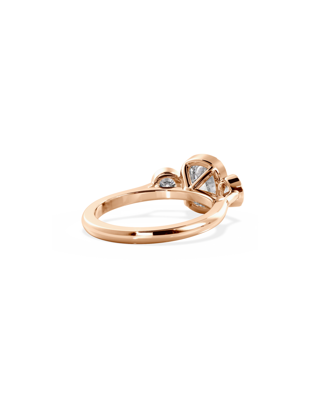 Elongated Cushion Bezel Cosmic Trio Ring - View
