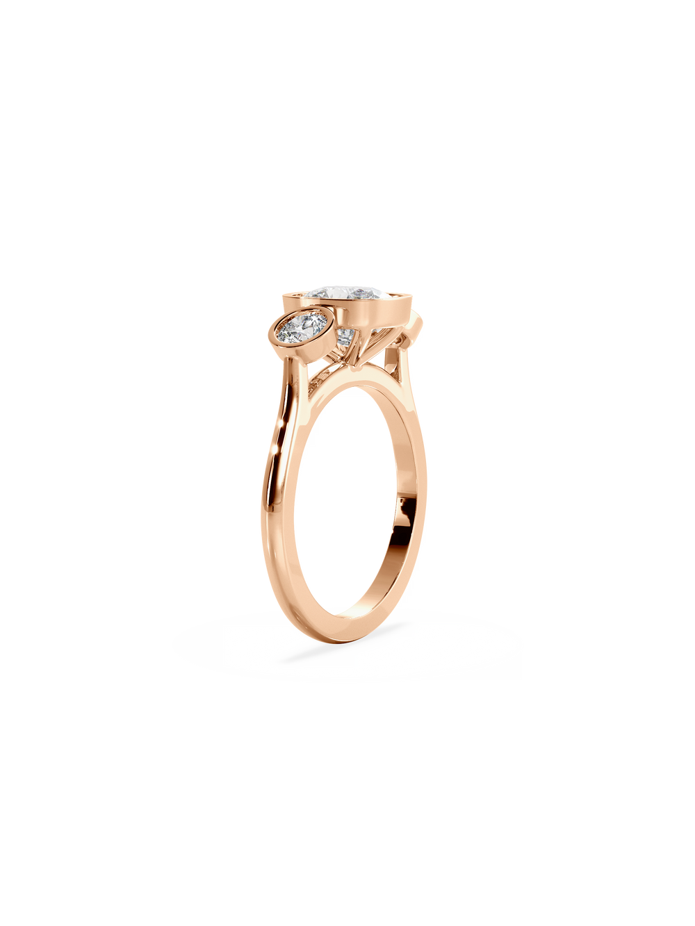 Elongated Cushion Bezel Cosmic Trio Ring - View