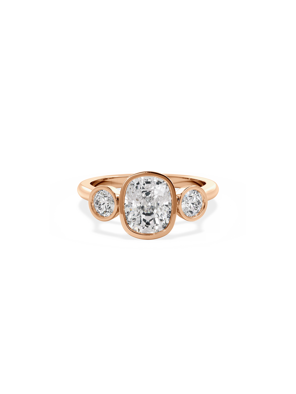 Elongated Cushion Bezel Cosmic Trio Ring - View
