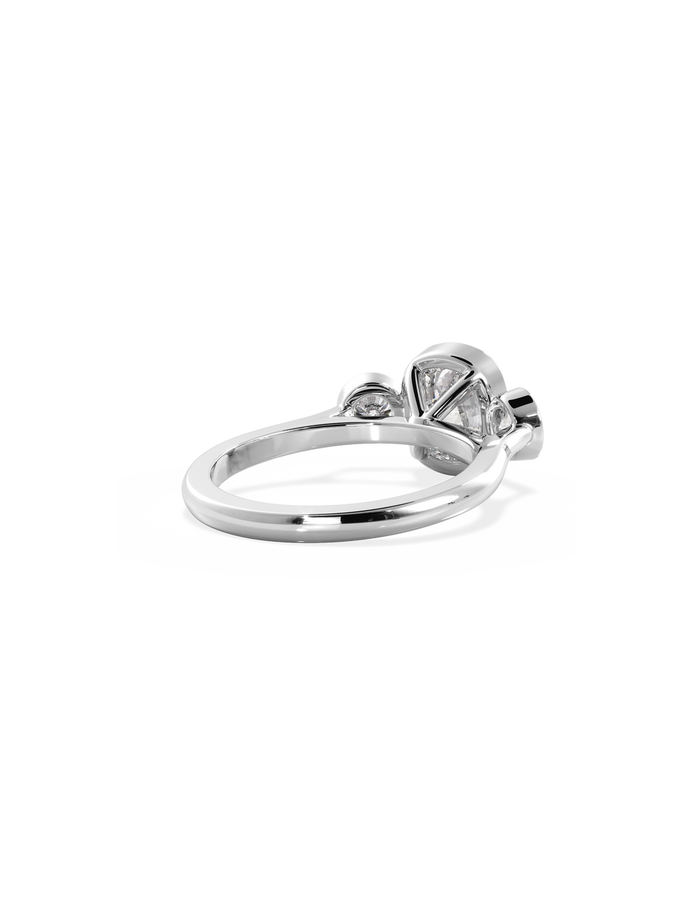 Elongated Cushion Bezel Cosmic Trio Ring - View