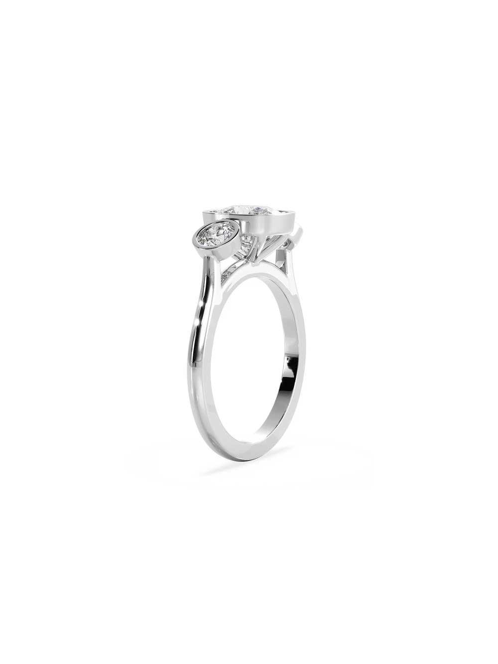 Elongated Cushion Bezel Cosmic Trio Ring - View