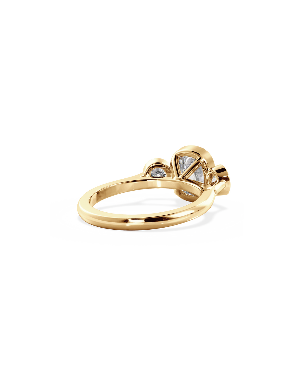 Elongated Cushion Bezel Cosmic Trio Ring - View