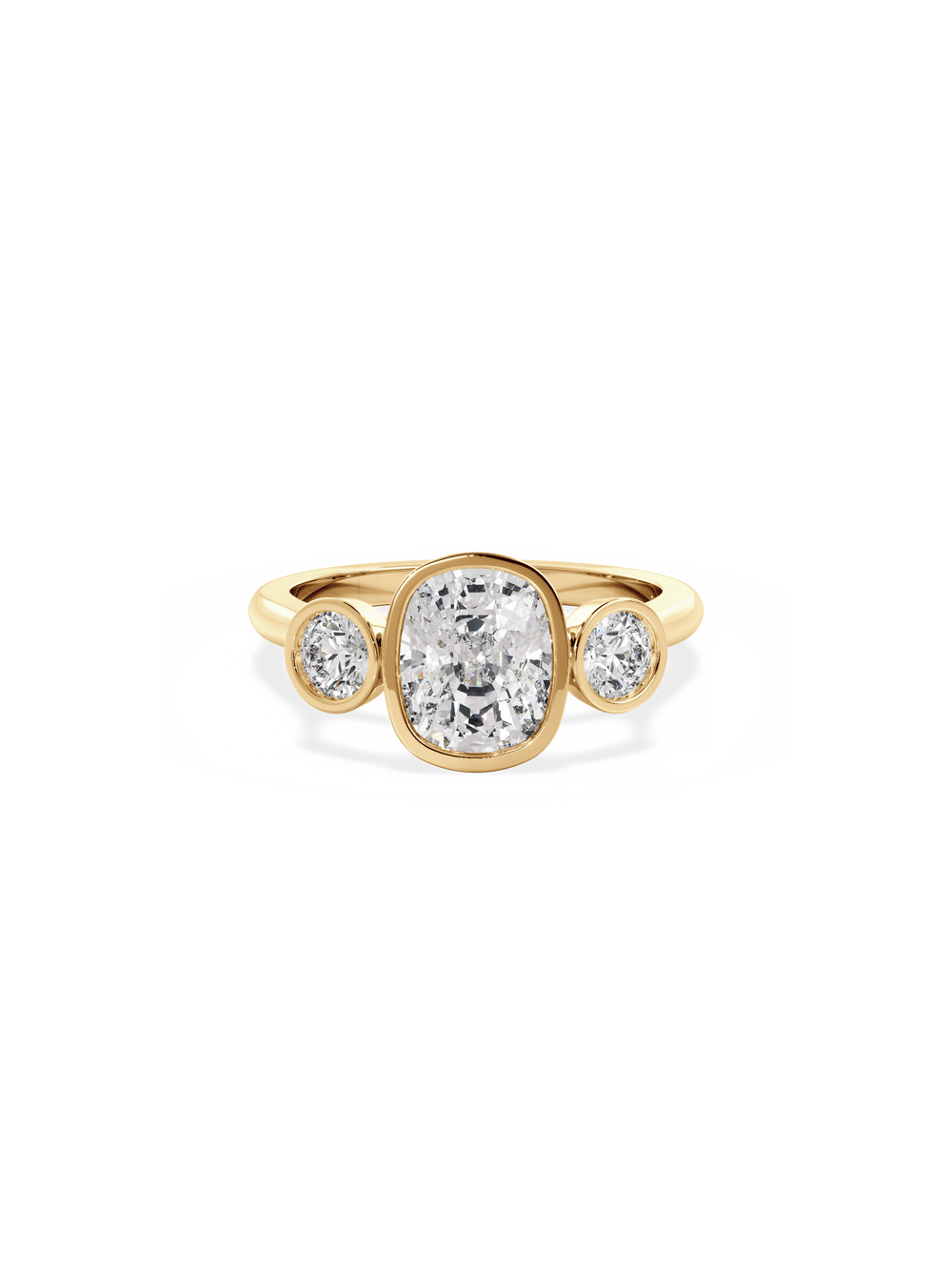 Elongated Cushion Bezel Cosmic Trio Ring - View