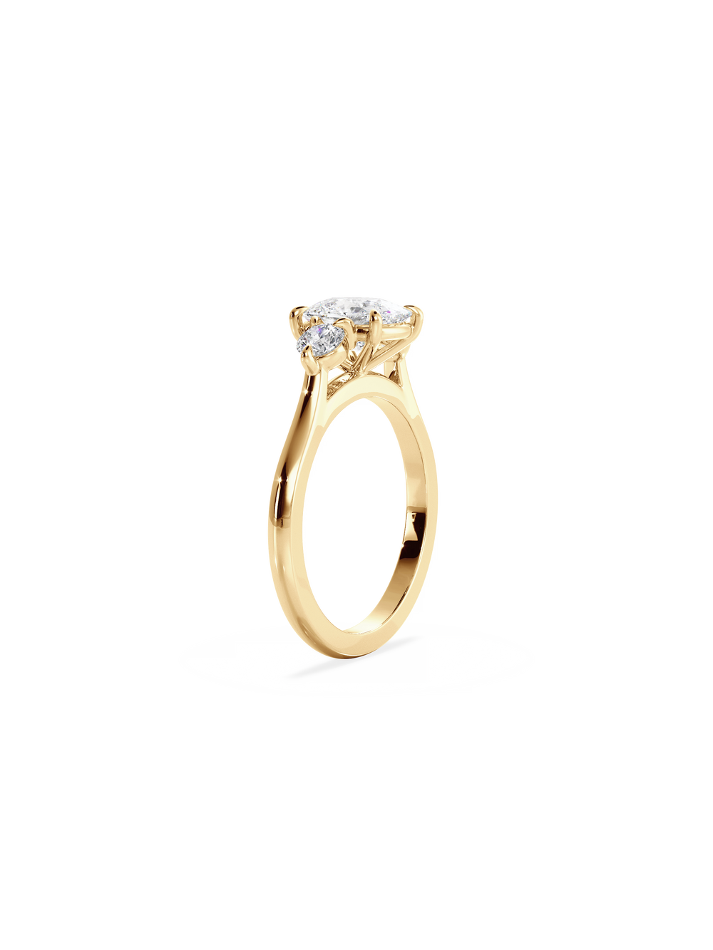 Elongated Cushion Cosmic Trio Ring - View