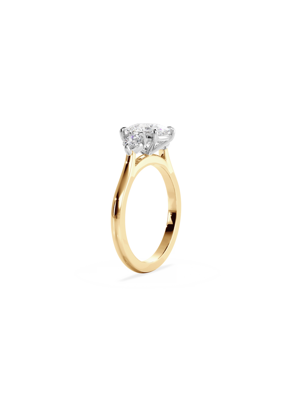 Elongated Cushion Cosmic Trio Ring - View