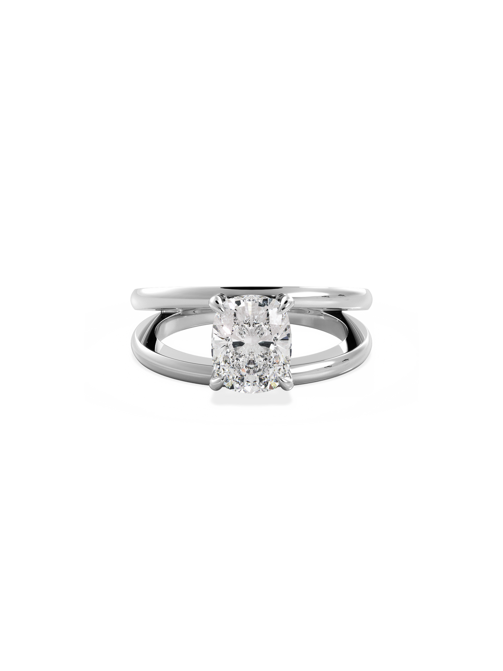 Elongated Cushion Signature Double Band Ring - View