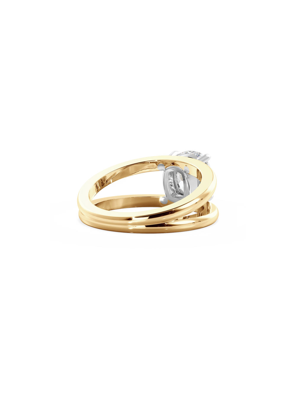 Elongated Cushion Signature Double Band Ring - View