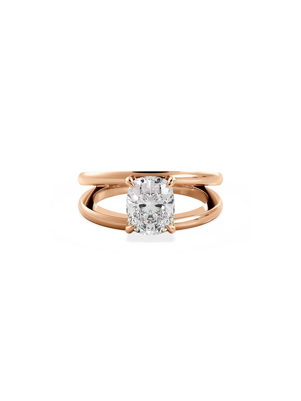 Elongated Cushion Signature Double Band Ring - View