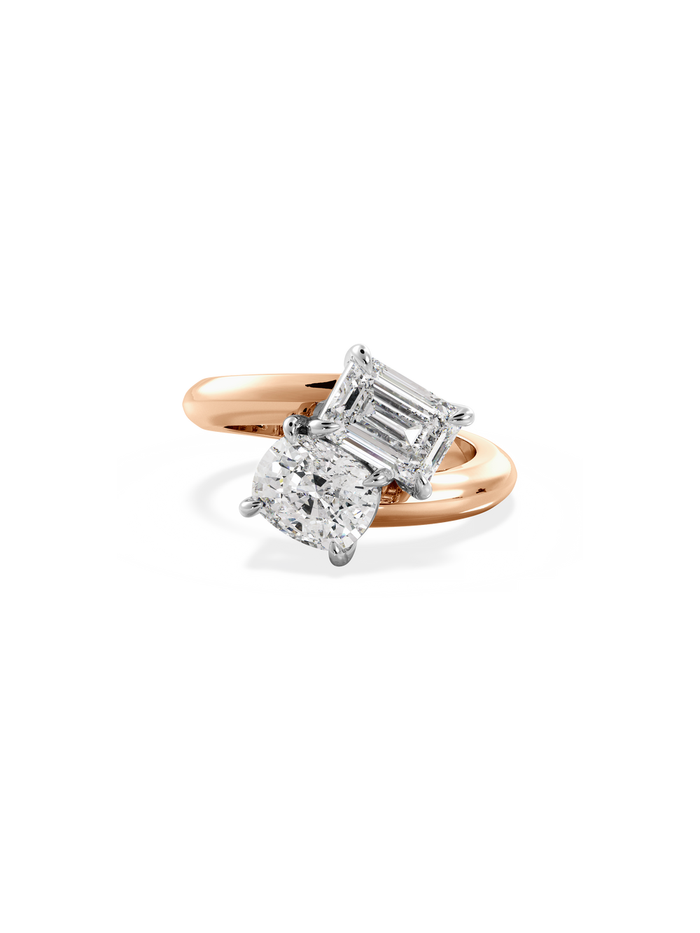 Emerald Jean Toi et Moi Ring - View