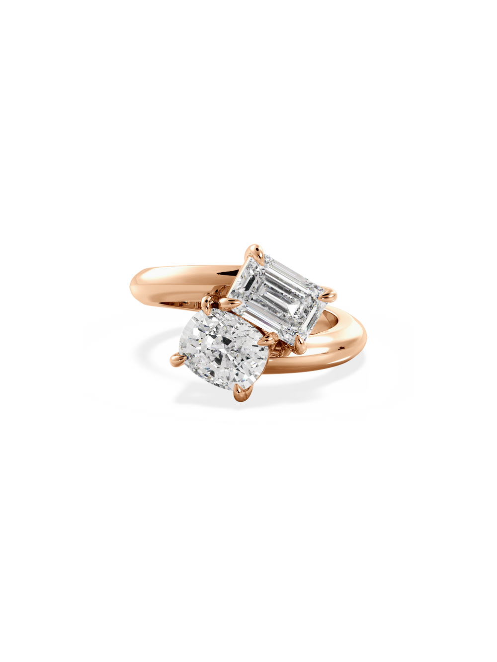 Emerald Jean Toi et Moi Ring - View