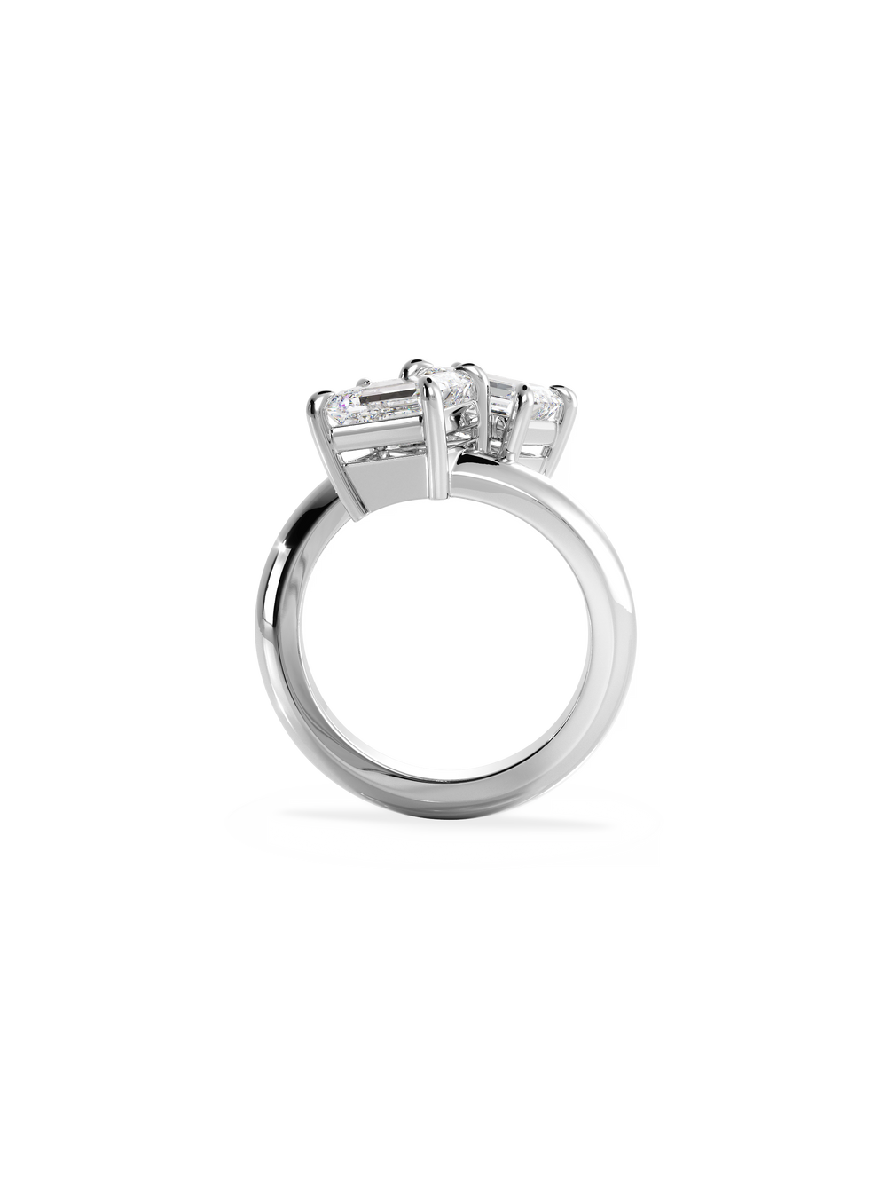 Emerald Jean Toi et Moi Ring - View